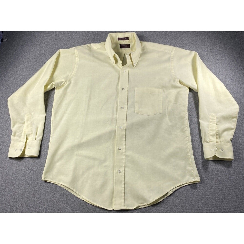 Vintage Cambridge Classics Mens Dress Shirt Size 16 . 32/33 Yellow